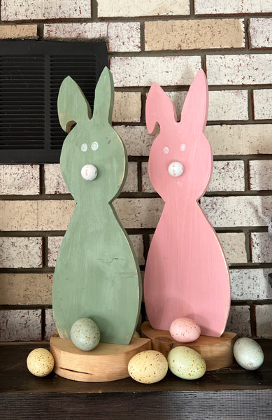 Rustic Wooden Bunnies- Easter